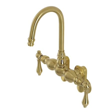 Kingston Brass AE81T7 Adjustable Center Wall Mount Tub Faucet, Brushed Brass AE81T7